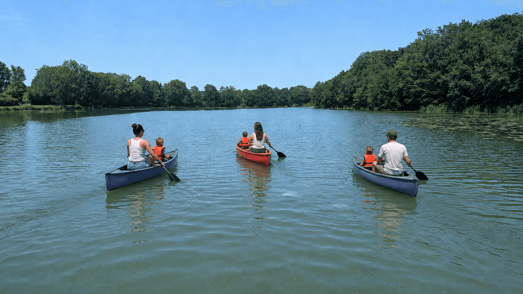 Balade en canoë sur l'étang privé